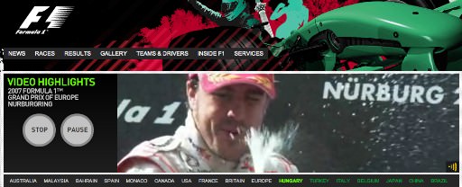 Formula1.com screenshot
