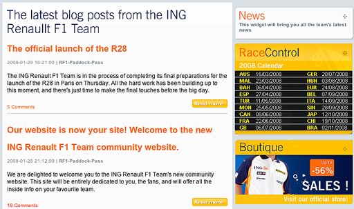 Screenshot of Renault's fan site