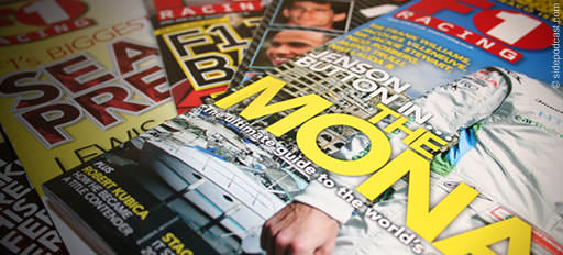 A collection of F1 Racing magazines