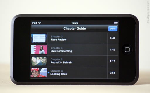 iPod Touch podcast chapter selection