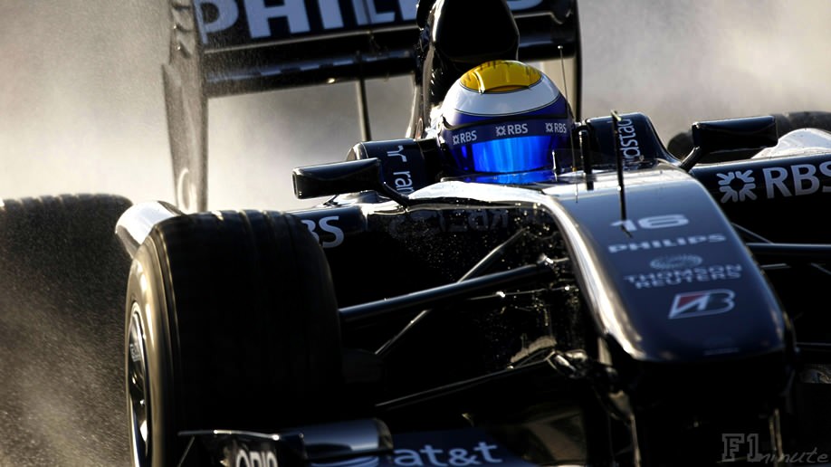 Rosberg runs the FW31 during a test in the Algarve