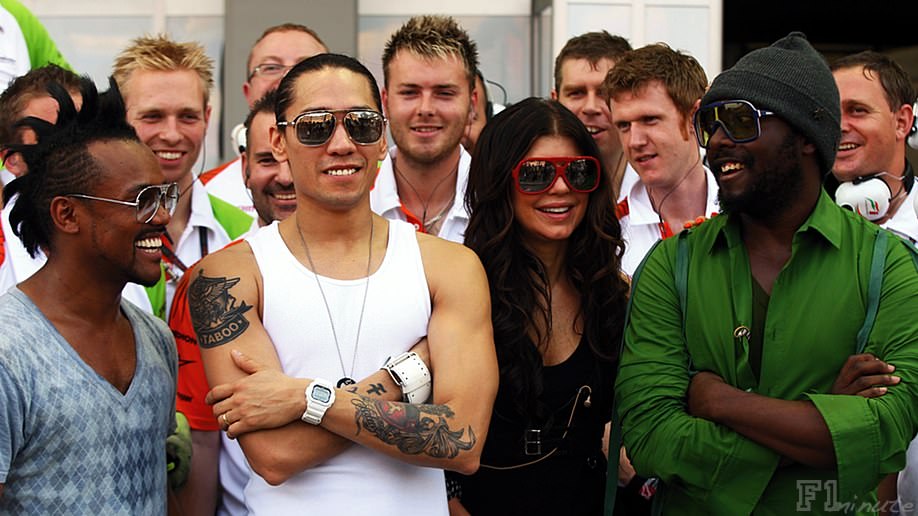 Force India host the Black Eyed Peas in Singapore