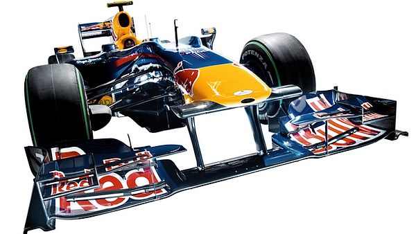 The new Red Bull RB6, featuring a heavily sculpted nose channel and revised front wing.