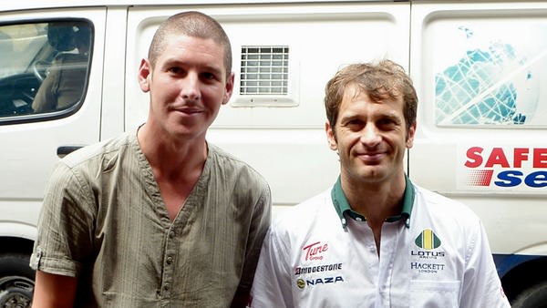 Alex meets Jarno Trulli at a Lotus PR Event.