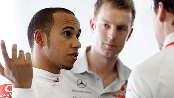 Lewis Hamilton in discussion with his engineers, at the Turkish Grand Prix