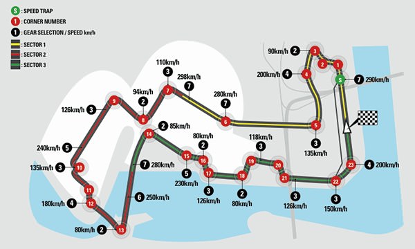Marina Bay Street Circuit Map