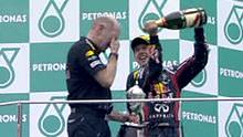 Vettel and Newey on the podium