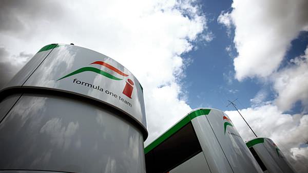Force India's motorhome stands proudly in the Silverstone paddock