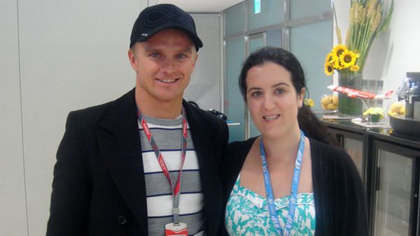 The author of Heikki news monthly, meets the Kovalainen