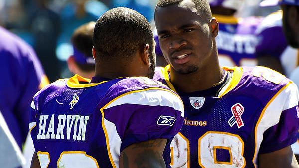 Peterson and Harvin of the Minnesota Vikings