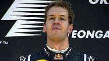 Vettel on the podium
