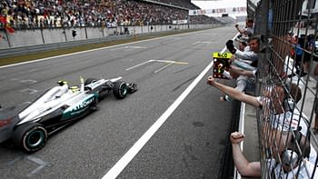 Mercedes celebrate Rosberg win