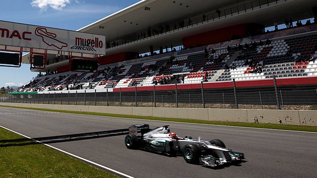Schumacher completes a lap of Mugello