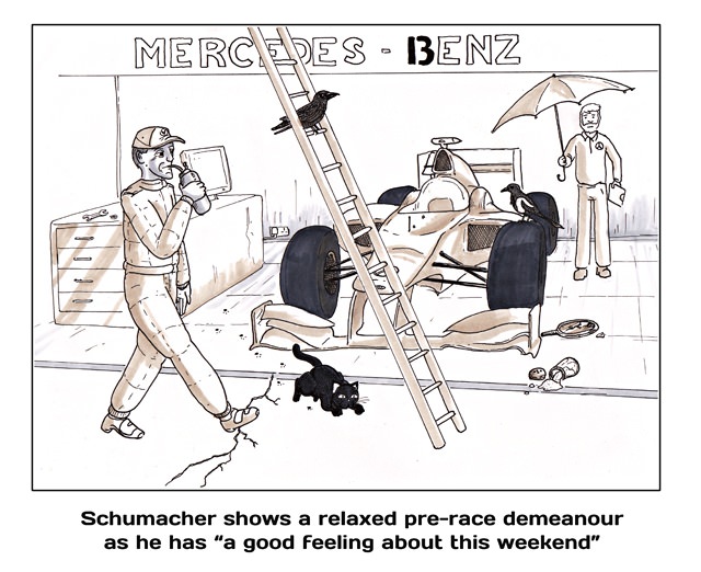 Schumacher shows a relaxed pre-race demeanour