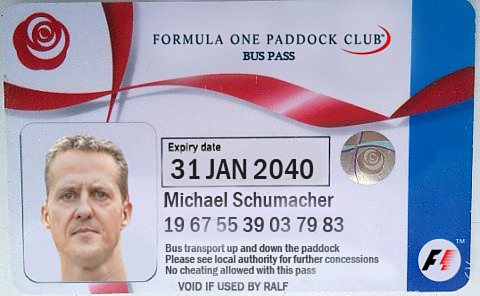 A bus pass for Michael Schumacher
