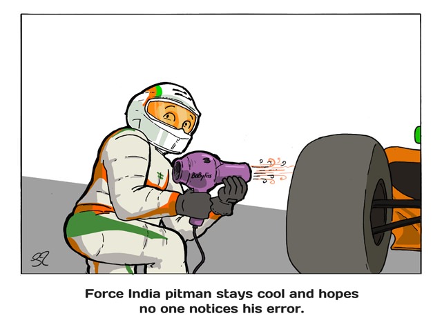 The Force India pitman hopes no one notices his error