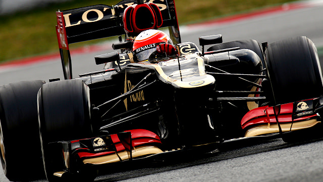 Romain Grosjean in the Lotus