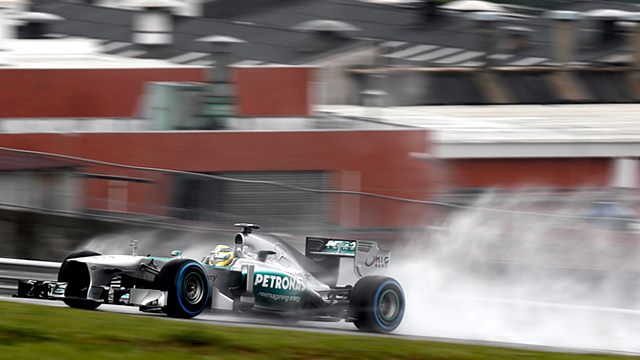 Nico Rosberg leads wet practice sessions in Brazil