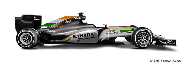 Force India have really just scatterbombed their car in logos