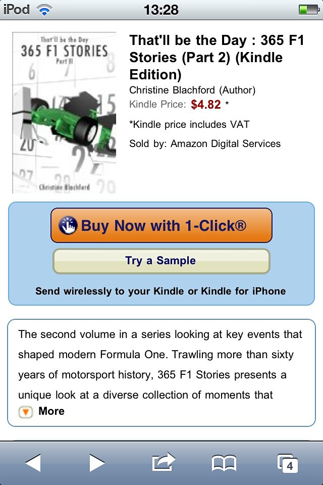 Amazon's mobile site on the iPod