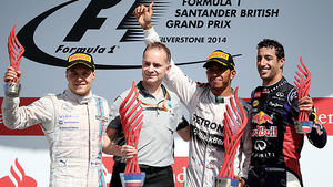 Trophies on the podium in Great Britain