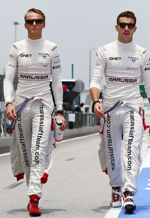 Max Chilton and Jules Bianchi in pitlane