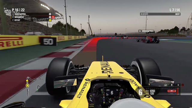 F1 2016 - Yellow Renault taking on Max Verstappen