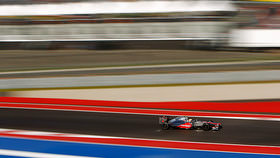 Sebastian Vettel took pole position for the inaugural race at the Circuit of the Americas, and for the championship challenge, it looks good for him to have Alonso so far down the order and on the wrong side of the grid. That could make for a great race for us, though, unless Vettel scampers away and never looks back. Meanwhile, we've seen the drivers finding the limits of the track, so there's still the potential for chaos this afternoon.