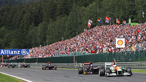 F1 fans pack the grandstands in Belgium