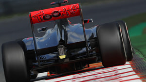 Tooned logo on McLaren's rear wing