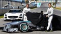 Rosberg and Hamilton get a good look at their 2013 challenger