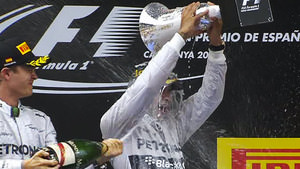 Hamilton and Rosberg on the podium