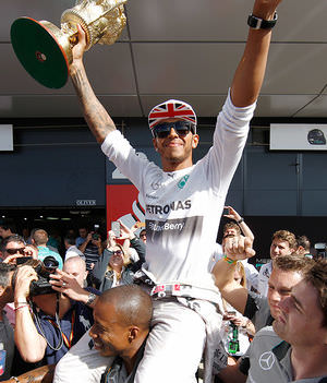 Hamilton gets his trophy
