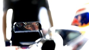 Webber in the Red Bull garage