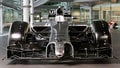 The new car is unveiled in silver, with both drivers on hand at the MTC