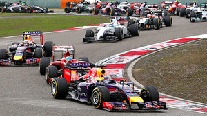Vettel leads Alonso after a the pair had great start in China