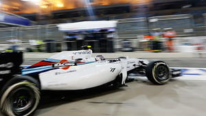 Bottas exits the pits in Bahrain