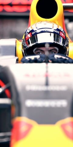 Verstappen focuses whilst in the car