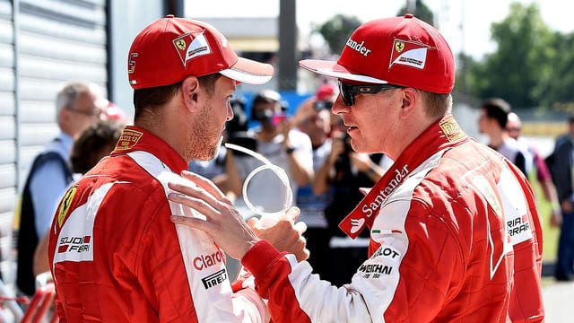 The red mist instantly descended over Kimi's scarlet Ferrari